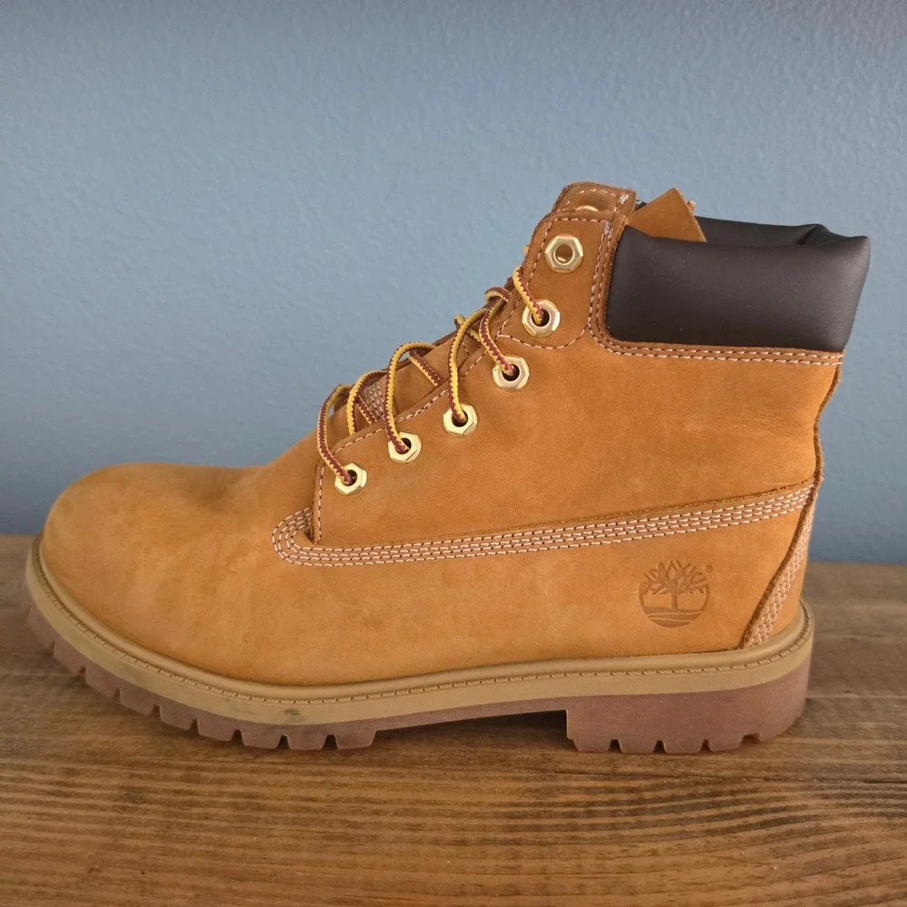 Timberland Mens 6 Inch Premium Waterproof Boots Wheat Tan Nubuck Soft Toe 7.5